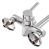 Смеситель для ванны Qtap Grand с поворотным изливом (c душевым гарнитуром) QTGRACRM005 Chrome, фото 5