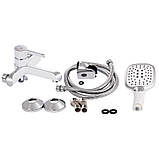 Смеситель для ванны Qtap Grand (c душевым гарнитуром) QTGRAWCR006 Chrome/White, фото 7