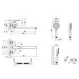 Смеситель для ванны Lidz Vida 005 с поворотным изливом (c душевым гарнитуром) (k35) LDVID005NKS38087 Nickel, фото 2