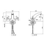 Смеситель для раковины Lidz Lamb 161F двухвентильный LDLAM161FCRM35446 Chrome, фото 2