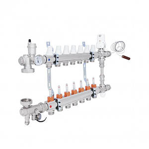 Колект. група д/с-ми "тепла підлога" з витратомір.  1"7 № К 0111