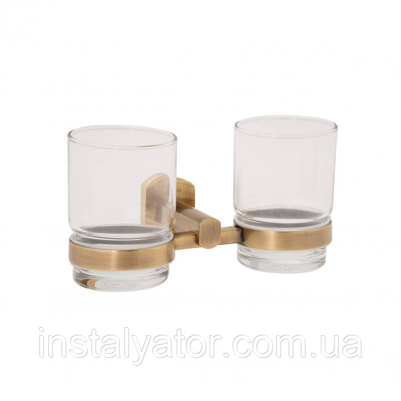 QT Liberty ANT 1155 подвійна склянка настінний, фото 1