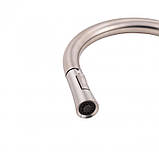 Змішувач для кухні Qtap Baruska з висувним виливом QTBAR9137103UN Brushed Nickel PVD, фото 4