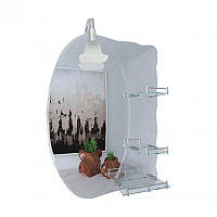 Дзеркало Lidz Sofi 480х675х100 настінне з 3-ма полицями асиметричне LD78SO4867