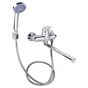 Lidz Anny 0051 Змішувач для ванни Chrome (k40) з довгим поворотним виливом і душовим гарнітуром
