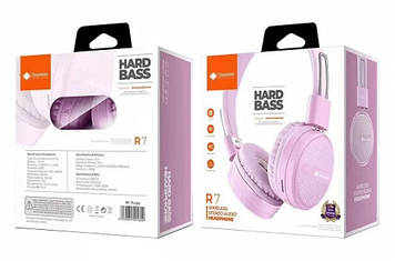 Навушники бездротові/Навушники Bluetooth бездротові DEEPBASS R7 Рожеві