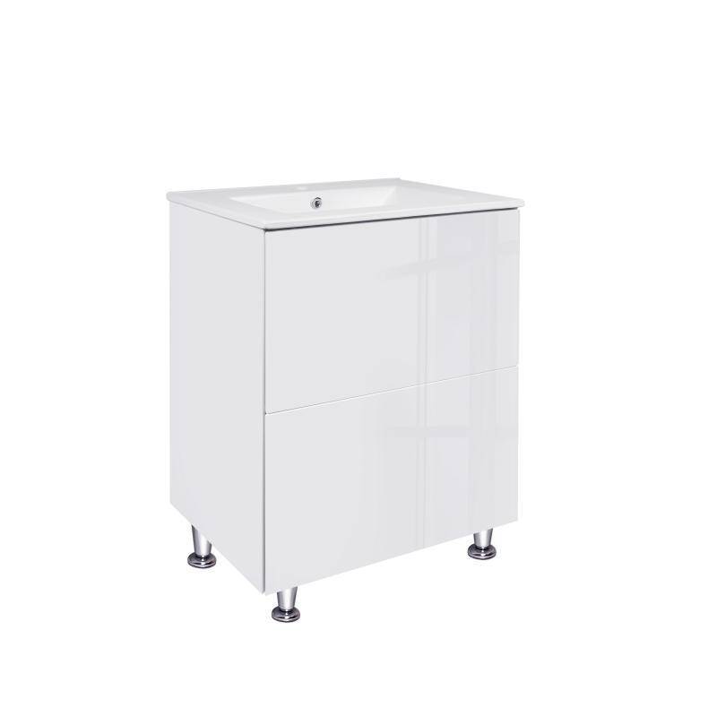 Комплект Qtap Tern 600х725х437 White підлогова тумба + мийка врізна QT1771TNL6013060CW