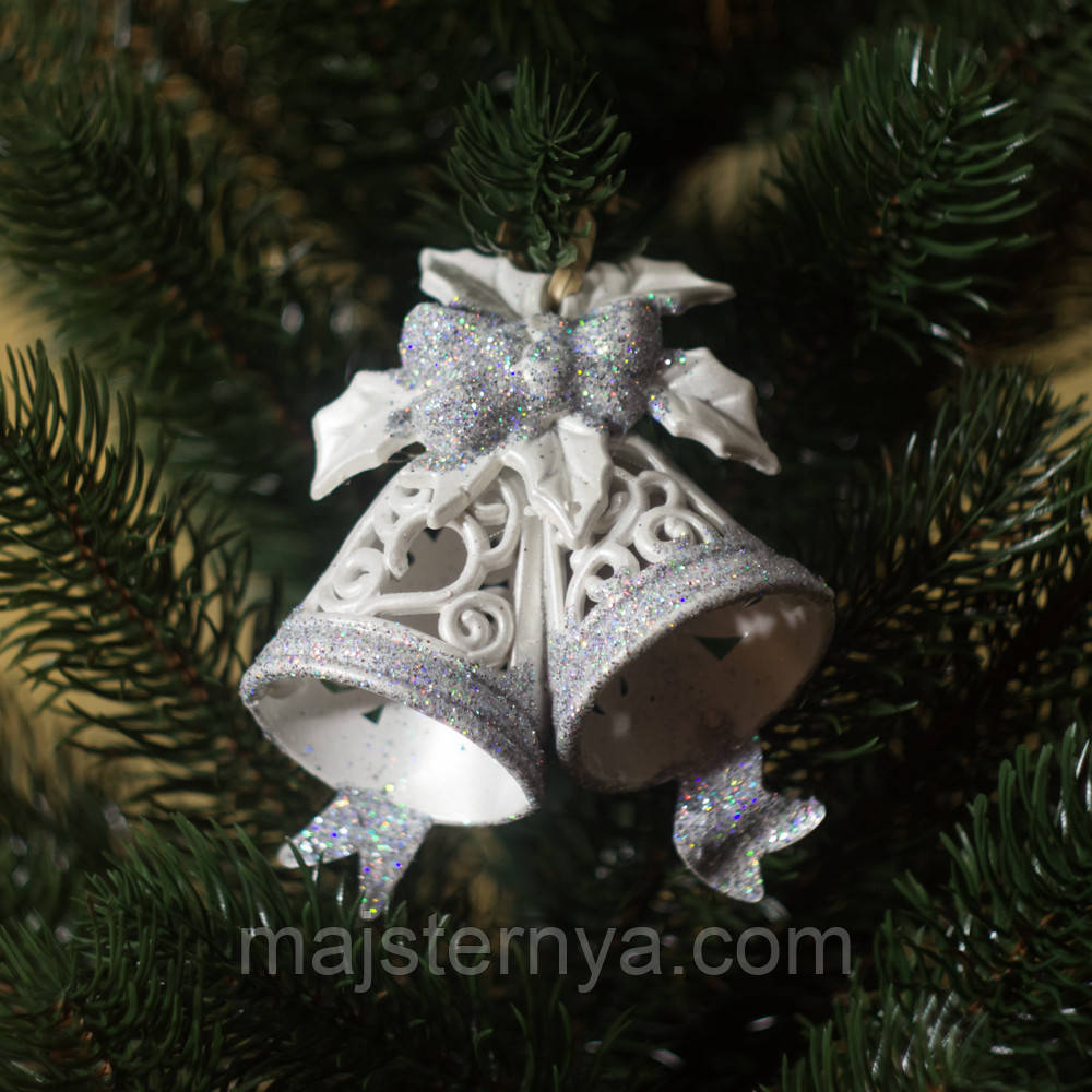 Новорічна прикраса "Дзвіночки" сріблясті