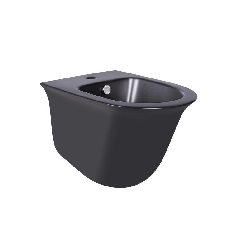 Біде підвісне Qtap Virgo 485х345х365 Matt black QT1855051FMB, фото 1