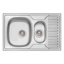 Кухонна мийка з додатковою чашею Qtap 7850-B 0,8 мм dekor (QT7850BMICDEC08)