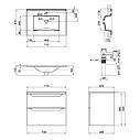Комплект Qtap Scorpio 710х585х460 Graphite тумба підвісна + раковина врізна QT1472TPB7023070CG, фото 3