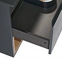 Тумба підвісна Qtap Robin 800х476х470 Graphite/Whitish oak зі стільницею QT1379TPН8002GWO, фото 7