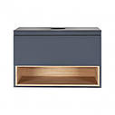 Тумба підвісна Qtap Robin 800х476х470 Graphite/Whitish oak зі стільницею QT1379TPН8002GWO, фото 5