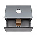 Тумба підвісна Qtap Robin 800х476х470 Graphite/Whitish oak зі стільницею QT1379TPН8002GWO, фото 6