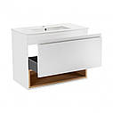 Комплект Qtap Robin 700х580х437 White/Whitish oak тумба підвісна + раковина врізна QT1372TPВ7001WWO, фото 5