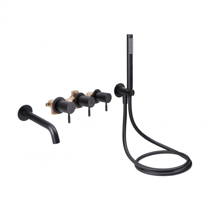 Змішувач прихованого монтажу для ванни Qtap Scorpio 3350105GB на три споживача, фото 1