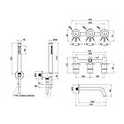 Змішувач прихованого монтажу для ванни Qtap Scorpio 3350105GB на три споживача, фото 2