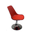 Стілець Albert CH-Base червоний 323 кожзам, хромована опора, поворотне з регулюванням висоти сидіння, фото 3