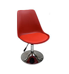 Стілець Albert CH-Base червоний 323 кожзам, хромована опора, поворотне з регулюванням висоти сидіння
