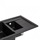 Кухонна мийка з додатковою чашею Lidz 780x495/200 BLA-03 (LIDZBLA03780495200), фото 5