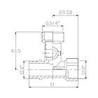 Кран приладовий кульової SD Forte 1/2"х3/4"х1/2" SF186W152015, фото 2
