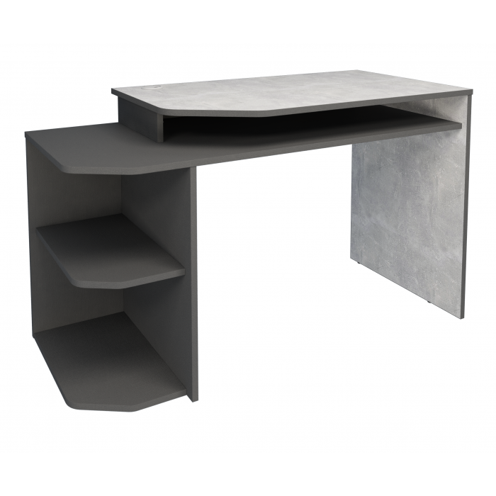 Стіл письмовий Woort ДСП Індастріал/Антрацит тумба зліва 130х60 (IntarsioTM)
