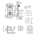 Набір інсталяція 4 в 1 Grohe Rapid SL 3884000G + унітаз з сидінням Qtap Swan QT16335178W, фото 3