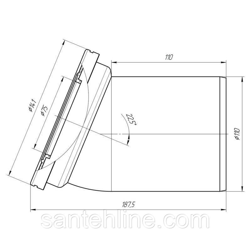 Відвід для унітаза ANI Plast W2220 кут 22˚ - фото 2 - id-p1531658703