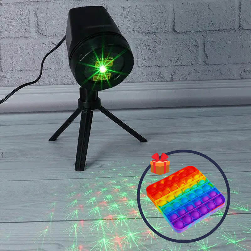Лазерний проектор Зоряний дощ + в подарунок Іграшка антистрес Pop It