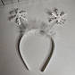 Дитячий Новорічний Обруч Сніжинка з пір'ям білий 1 шт, фото 4