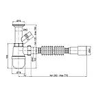 Сифон для раковини Lidz (WHI) 60 06 Y002 00 з відводом для пральної машини (вихід 50 мм), фото 2