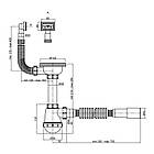 Сифон для кухонного мийки Lidz (WHI) 60 05 M001 01 EURO (вихід 50 мм), фото 2