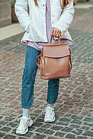 Жіночий шкіряний рюкзак з натуральної шкіри рожево-ліловий Tiding Bag - 9436, фото 3