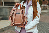 Жіночий шкіряний рюкзак з натуральної шкіри рожево-ліловий Tiding Bag - 9436, фото 6