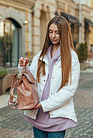 Жіночий шкіряний рюкзак з натуральної шкіри рожево-ліловий Tiding Bag - 9436, фото 4