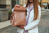 Жіночий шкіряний рюкзак з натуральної шкіри рожево-ліловий Tiding Bag - 9436, фото 5