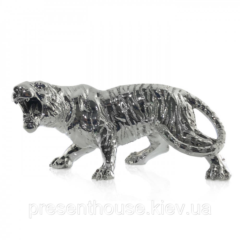 Статуетка Chinelli Тигр Шерхан, срібляста, фото 1