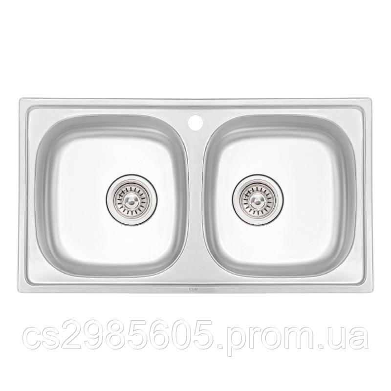 Кухонна мийка Qtap 7843-B dekor 0,8 мм (QT7843BMICDEC08)