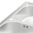 Кухонна мийка Qtap 7843-B dekor 0,8 мм (QT7843BMICDEC08), фото 6