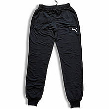 Чоловічі трикотажні спортивні штани з манжетами 52 розмір чорні
