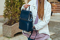 Темно-синій жіночий рюкзак-сумка з натуральної шкіри Tiding Bag - 13286, фото 5