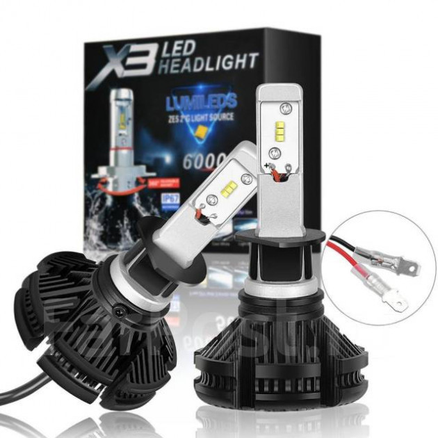 Світлодіодні лампи для автомобіля LED X3 HEADLIGHT Н1+світлодіодний кристал