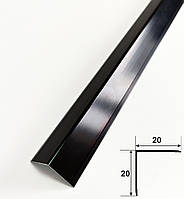 Куточок декоративний оздоблювальний 20*20*1 чорний глянець алюмінієвий L-2.7 м