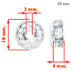 Набір 20 шт Намистини 10 мм, Ронделі Металеві зі Стразами, Колір Срібло, Фурнітура для Біжутерії, Рукоділля, фото 2