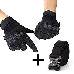 Тактичні рукавички із закритими пальцями + ПОДАРУНОК Чоловічий тактичний ремінь Tactical Belt 145 см