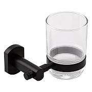 Склянка з тримачем Qtap Liberty настінний QTLIBBLM1158 Black