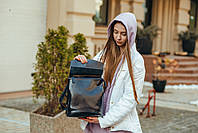 Жіночий шкіряний рюкзак-трансформер в чорному кольорі Tiding Bag - 26767, фото 7