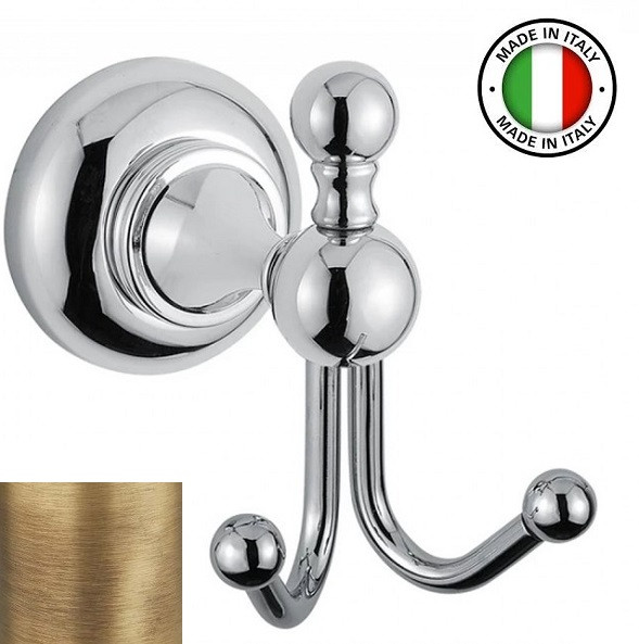 Бронзовий подвійний гачок для рушників Bugnatese F21 Італія, фото 1