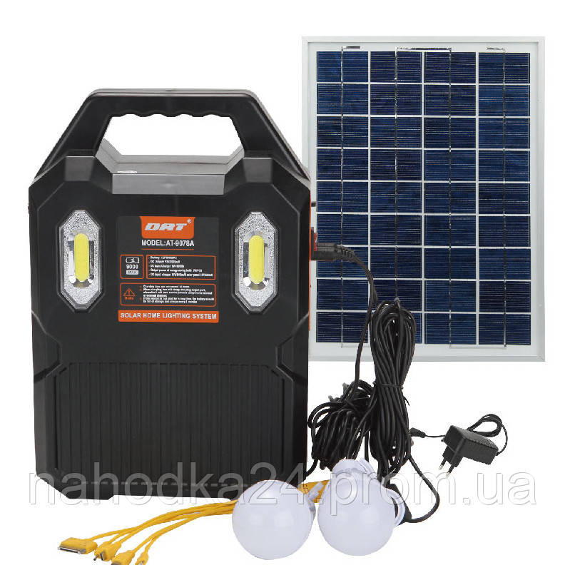 Багатофункціональна система автономного освітлення сонячне встановлення DAT AT-9078B, радіо FM, MP3 - фото 1 - id-p1536743468