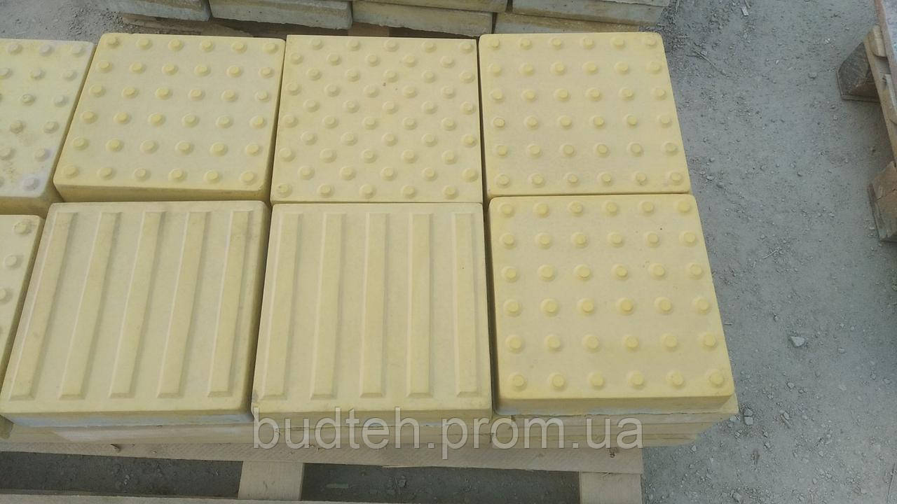 Тактильная плитка бетонная 500х500х60 мм Полоса - фото 6 - id-p1536757445